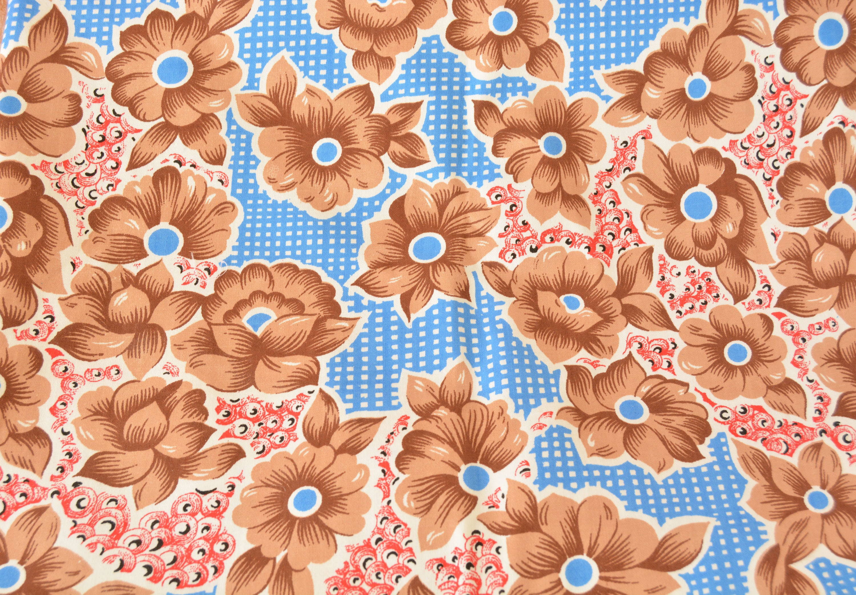 Vintage farmhouse fabric by the yard Cotton chintz sewing Etsy