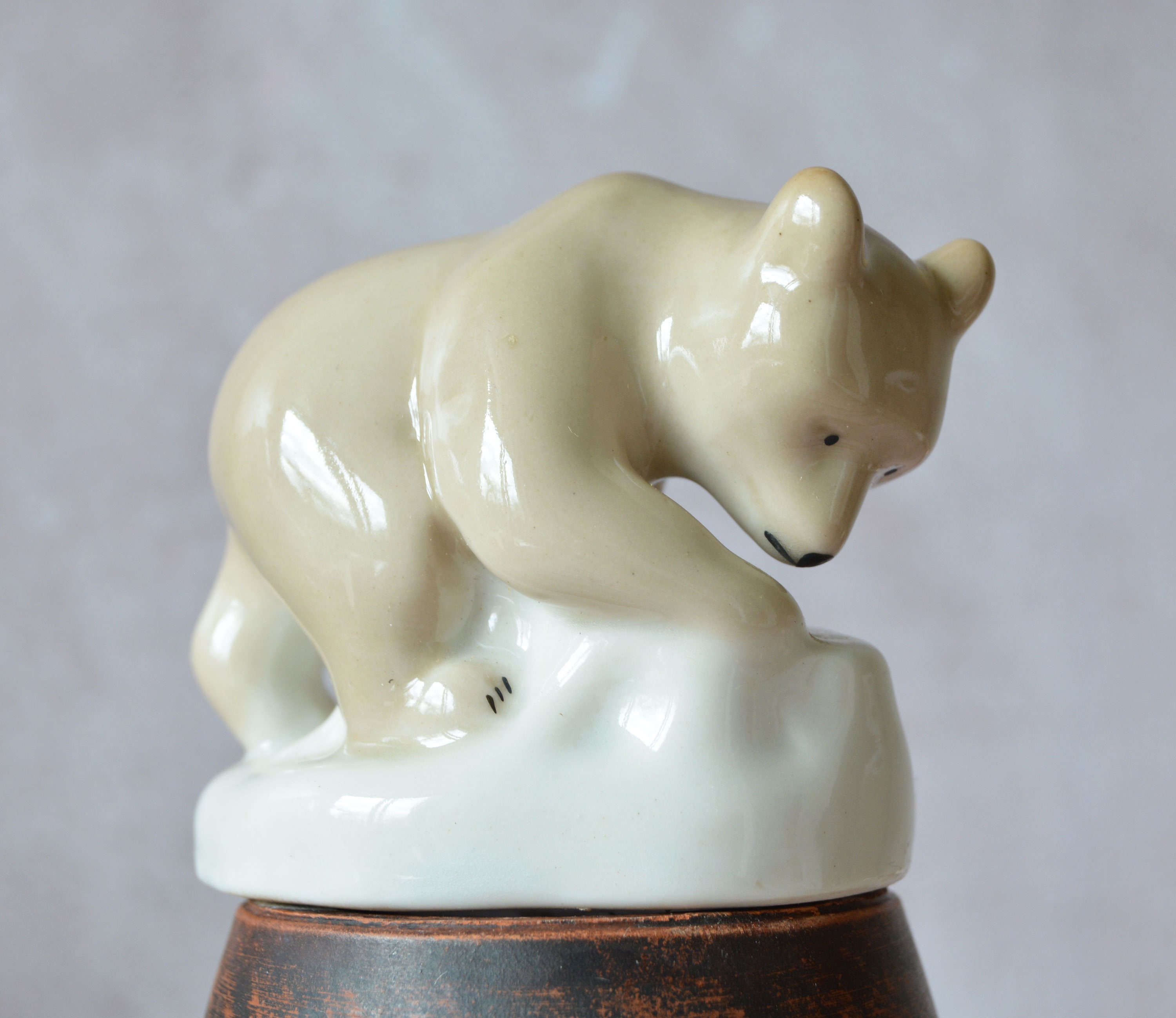 Vintage Polar Bear Figurine, Vintage Porcelain Bear 2.3 Inches, Made in