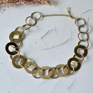 Vintage Gold Tone Chunky Chain Necklace: 80s Statement Choker
