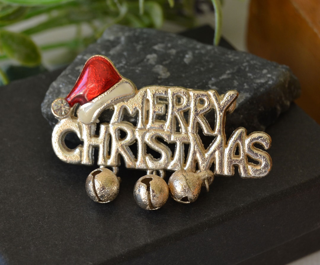 Avalaya Broche de Noël vintage en étal doré vieilli avec cristal vert
