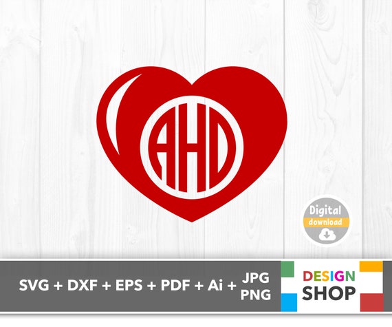 Download Free Heart Svg Heart Monogram Svg Heart Monogram Frame Monogram Etsy SVG Cut Files
