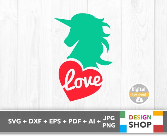 Heart Unicorn Svg Unicorn Love Svg Valentine Unicorn Svg Etsy