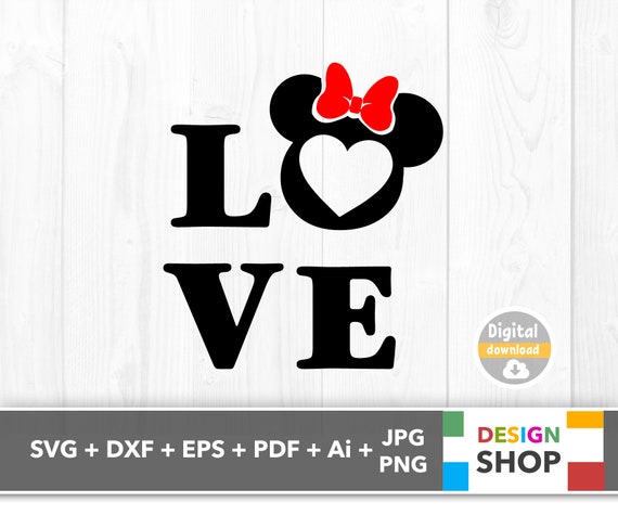 Love Mickey Svg Love Minnie Svg Love Disney Svg Love Mickey Etsy