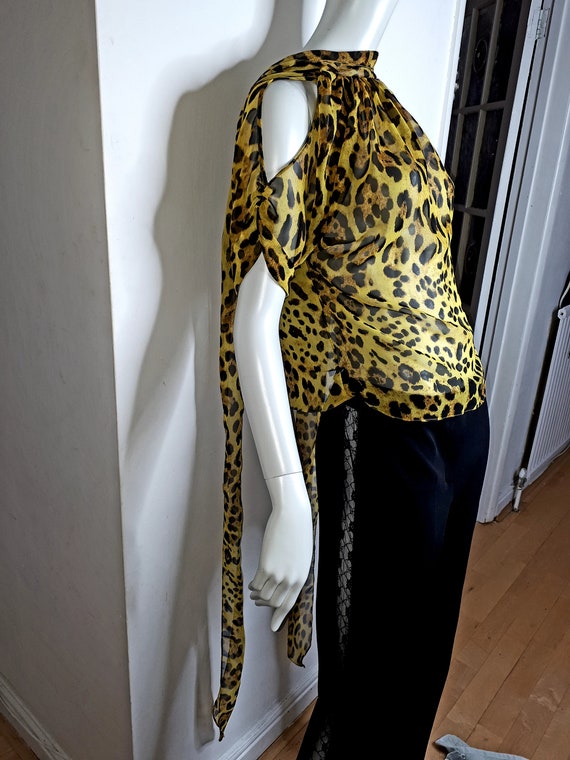 yellow leopard print blouse