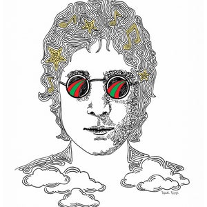Cartão de Natal de John Lennon de <br> Entrega Rápida? Os Beatles | cartão comemorativo | Feliz Natal | Feliz Natal | Imagine | Fã de música