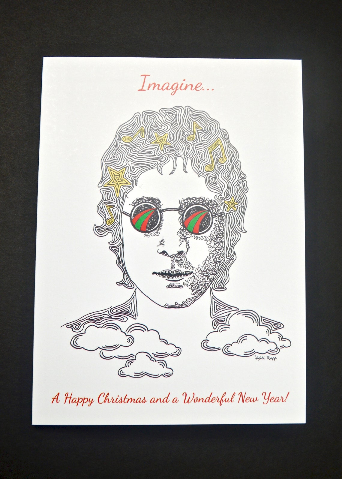 John Lennon Christmas Card the Beatles Greeting Card Etsy Norway