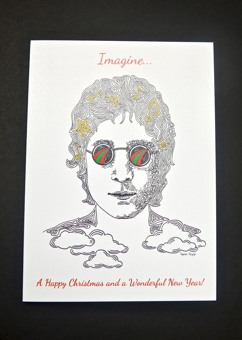 John Lennon Christmas Card the Beatles Greeting Card Happy Christmas