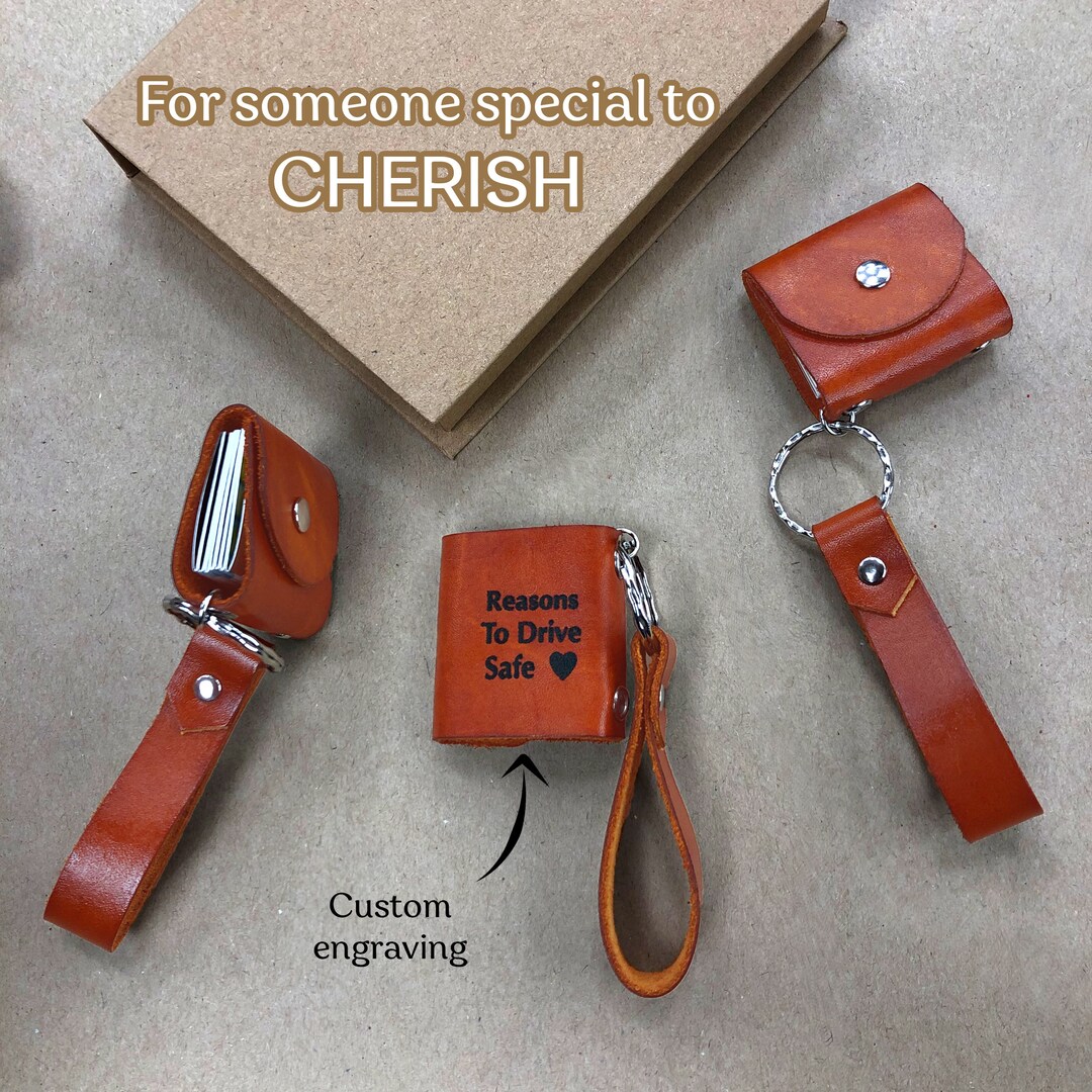 Mini Photo Book Keychain - Leather Bound Collection of Memories to ...