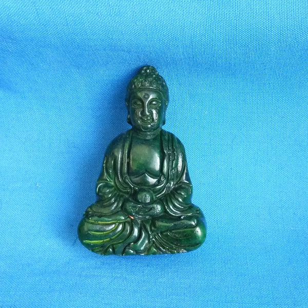 Chinese groene jade handgesneden Boeddhabeeld L660