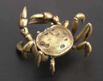 Hand-made lucky crab statues, pure copper solid tea pet ornaments. A91