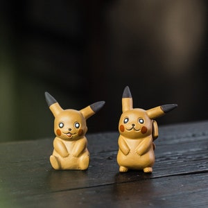 Handmade Yixing Purple Sand Tea Pet Pikachu Sculpture/Anime Tea Set Decoration Ornament