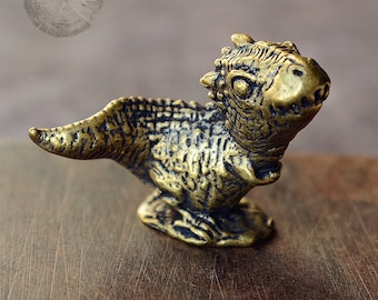 handmade pure copper Dinosaur tea pet sculpture , home desktop creative Mini decorations