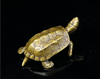 handmade pure copper tortoise tea pets, home desktop, creative and cute decorations