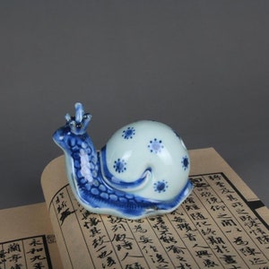 Handmade Ceramic Snail Sculpture/Water Drops/Inkstone Drops/Stationary Supplies/Tea Pet Ornaments