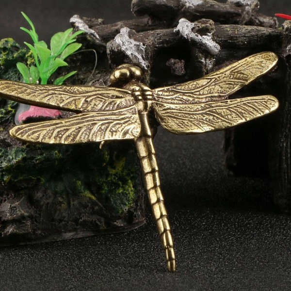 handmade pure copper Dragonfly sculpture ornaments ,home desktop, creative and cute decorations