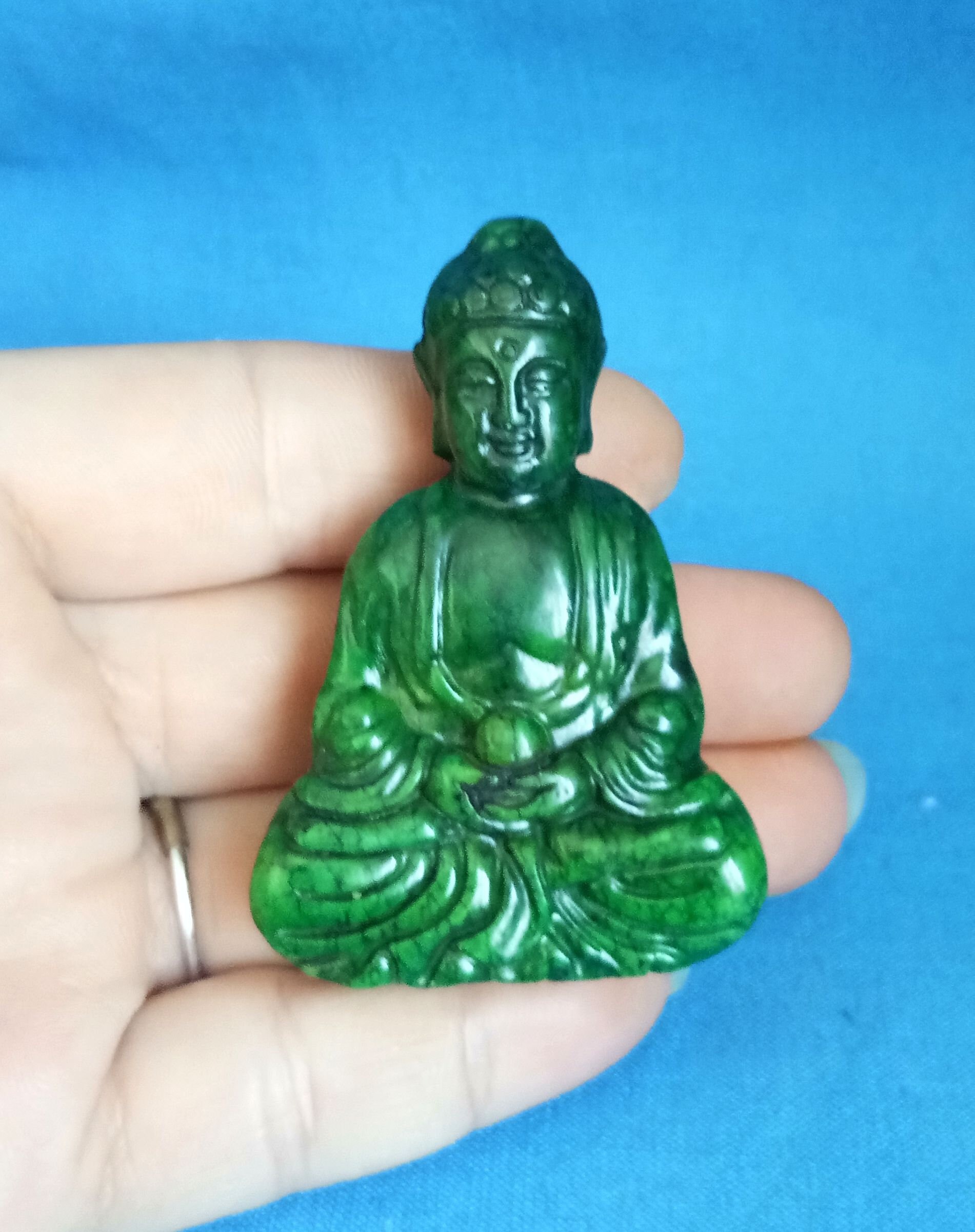 Chinese green jade hand carved Guanyin statue L652 | Etsy