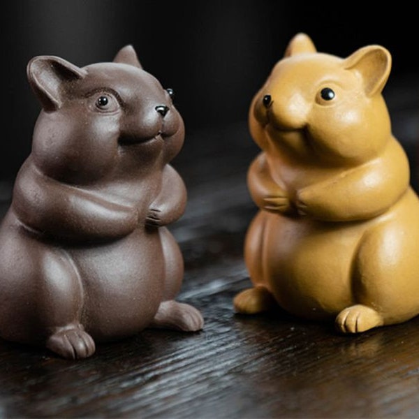 China Yixing Purple Clay Tea Pets Hamster Ornaments / Mouse Statues Tea Set Ceramic Gifts