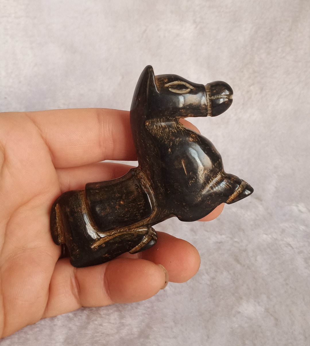 Vintage Chinese Jade Horse Statue K483 Etsy