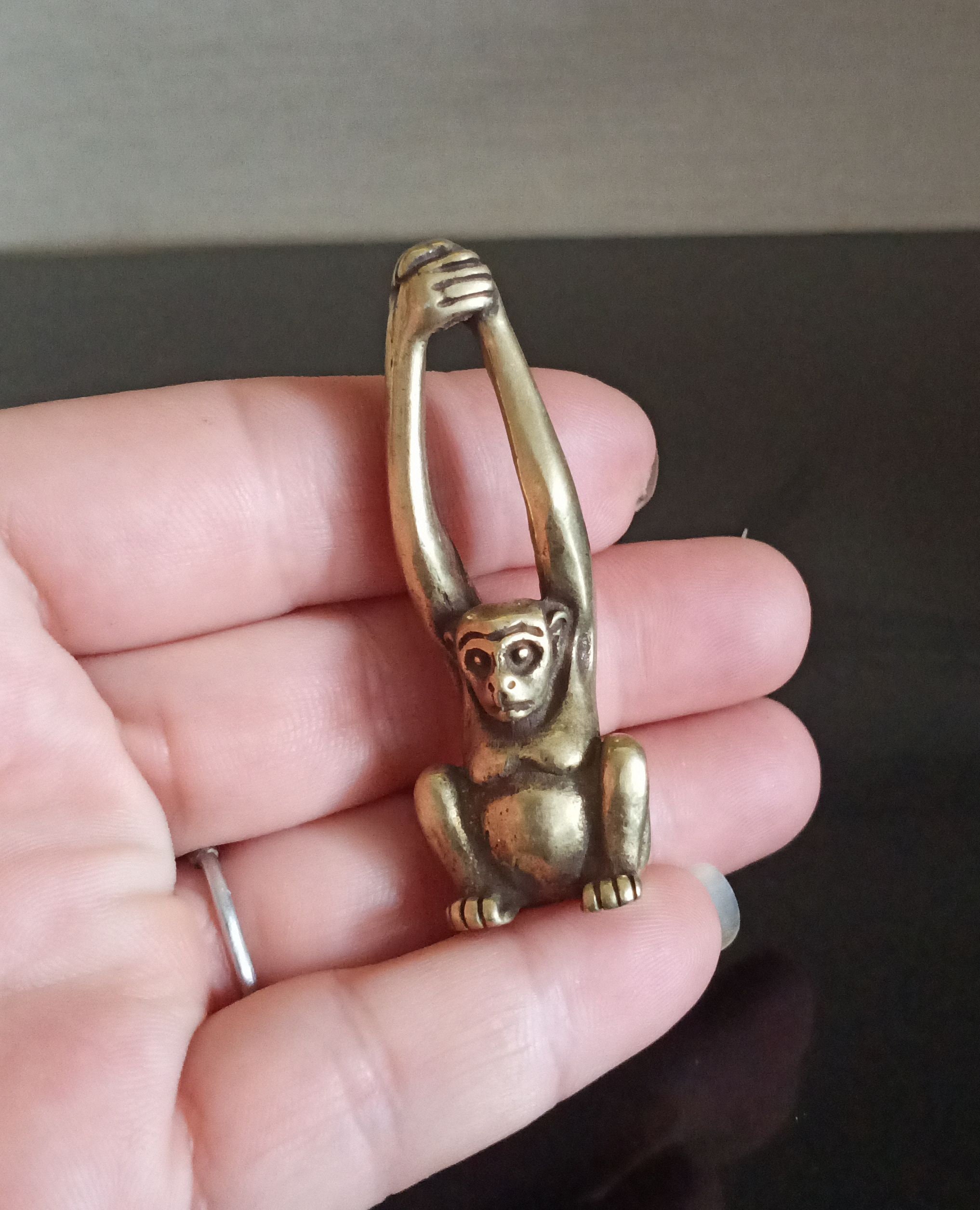 China Antique Bronze Handcarved Monkey Statue Hanging Home Etsy