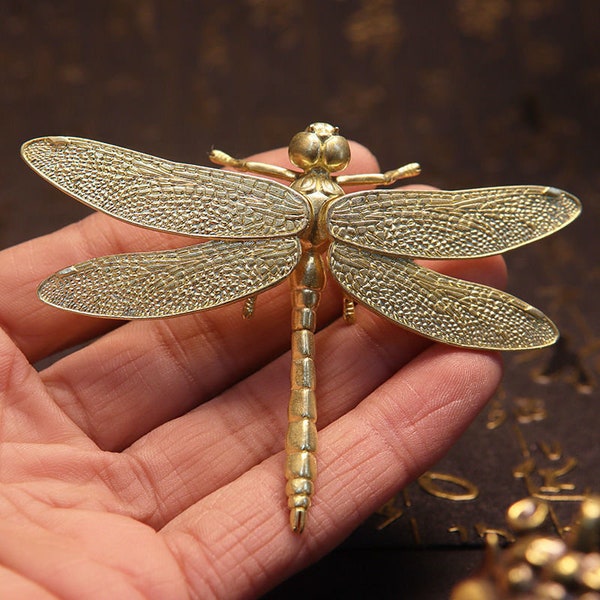 pure copper Dragonfly sculpture ornaments ,home desktop, creative and cute crafts