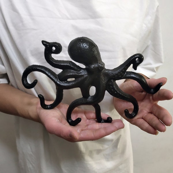 Cast Iron Octopus hook up/Octopus Craft Iron Key hook up/Home Garden Grocery Wall Decoration