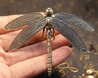 handmade pure copper Dragonfly sculpture ornaments ,home desktop, creative and cute decorations