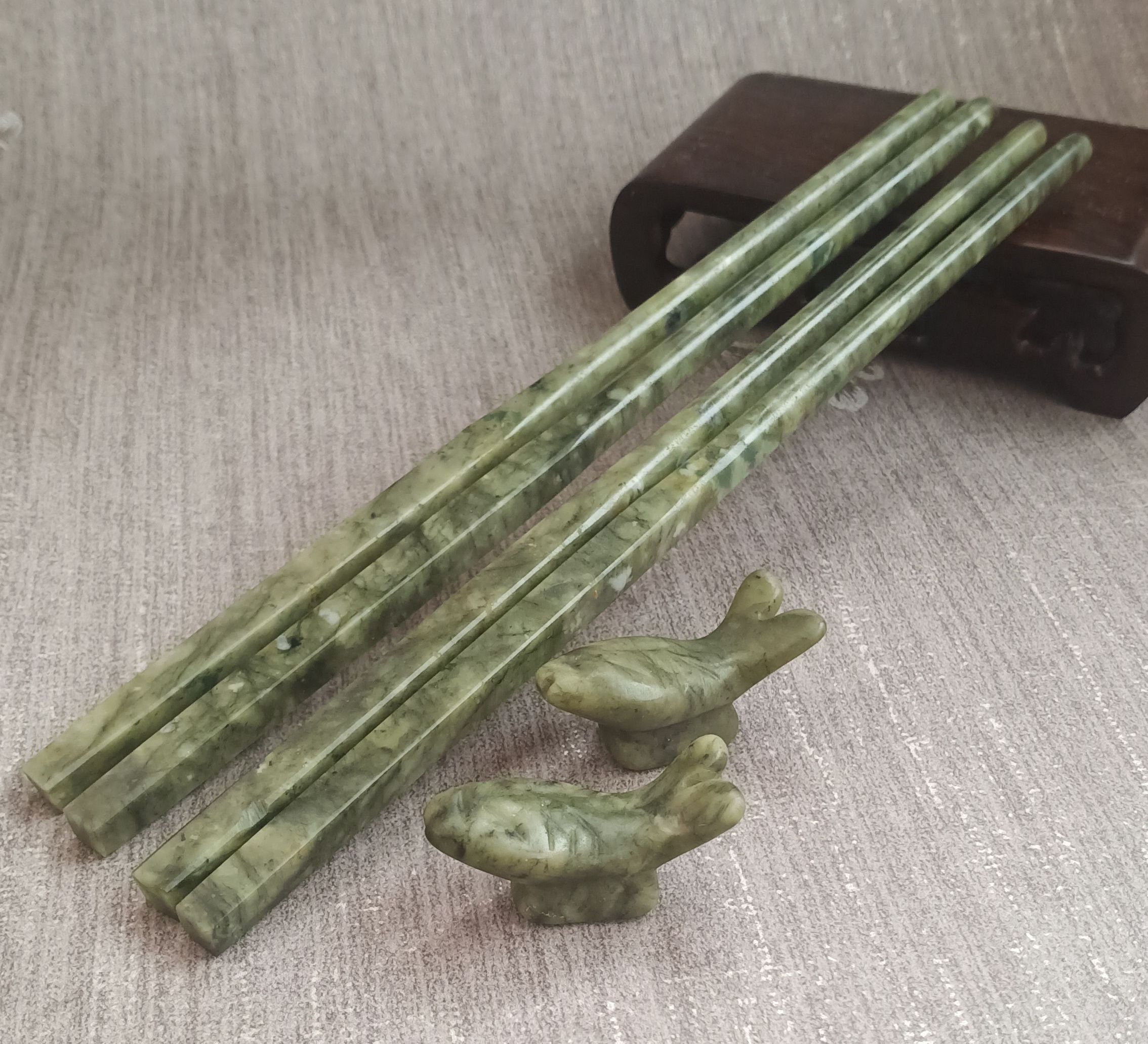 China Natural Jade Chopsticks / Fish Stop / Two Pairs Natural Etsy