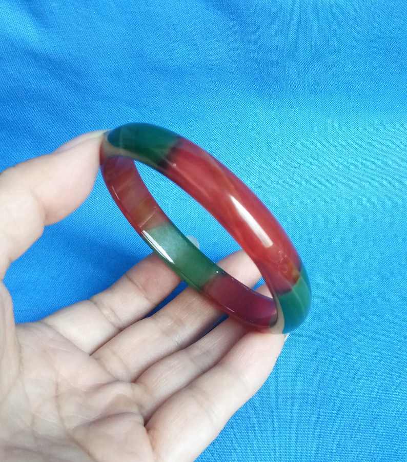 inner diameter 64 mm K259 Beautiful agate handmade bracelet