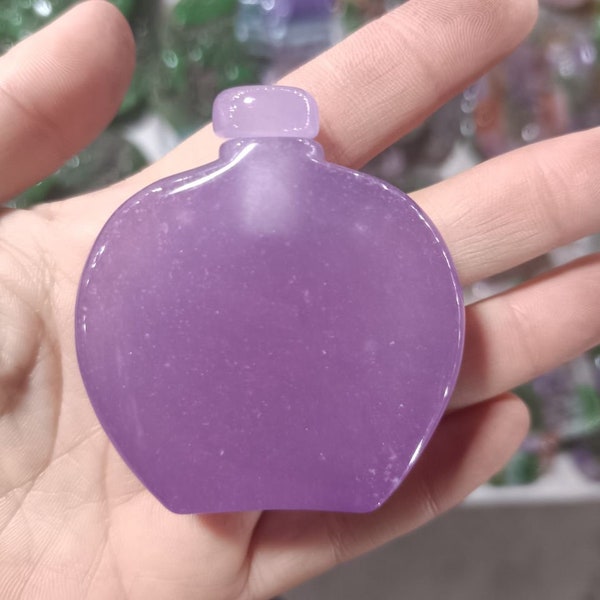 Solid Vintage Chinese Purple Jade Handmade Snuff Bottle Ornament