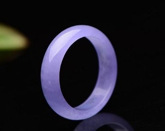 9mm Ice Seed Purple Jade Carving Couple Ring A770