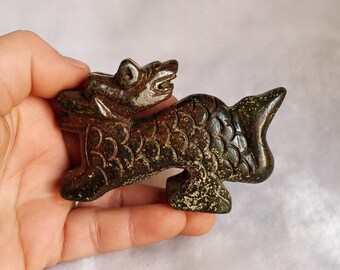 Vintage Chinese Jade Carved Dragon Statue K437