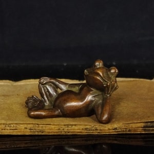 Pure copper frog incense stick, home desktop burning rack, creative and cute ornaments image 2