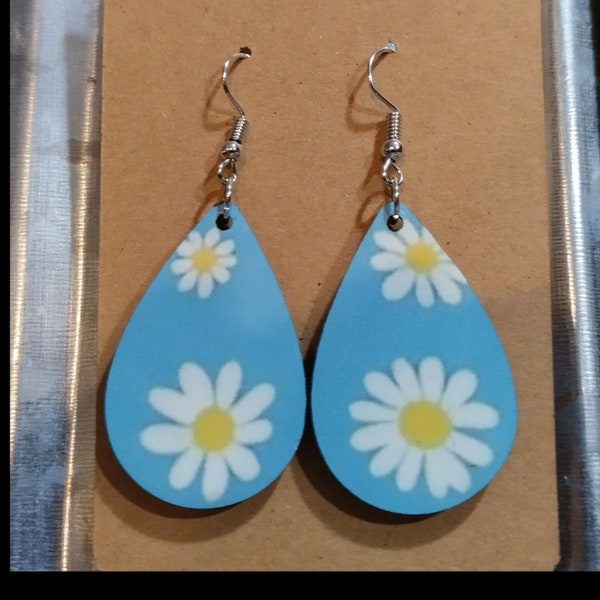 Three Designs, Drop Earrings, Gift for Mom on Mother's Day, or Birthday,  Light Weight,  MDF Wood, Hypoallergenic Post,
