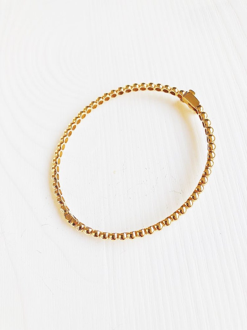 14k Solid Gold Ball Bracelet Ball Bracelet Cuff Bracelet Etsy