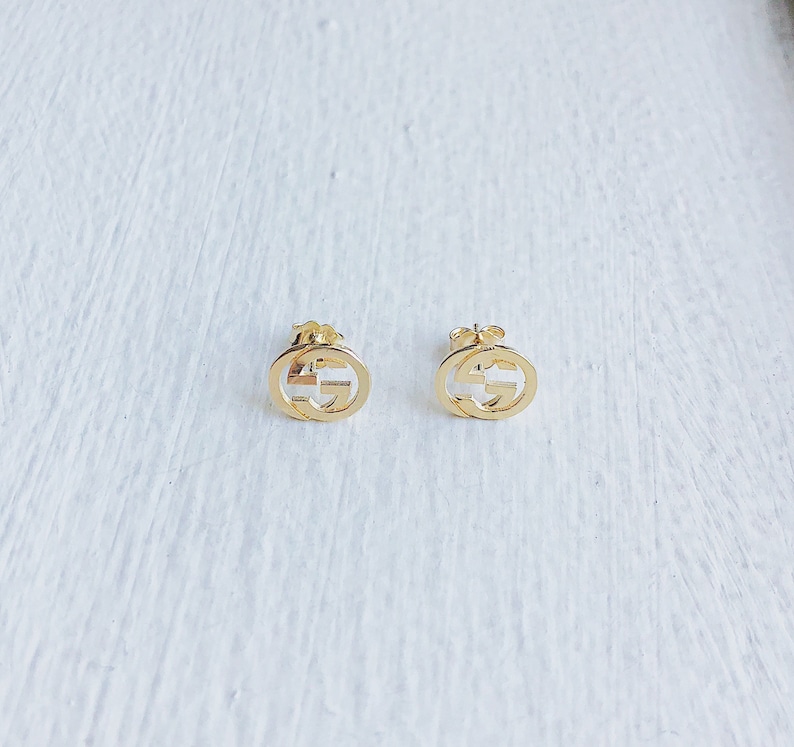 GUCCI STUD EARRINGS 14k Yellow Gold Gucci Earrings Gucci Etsy