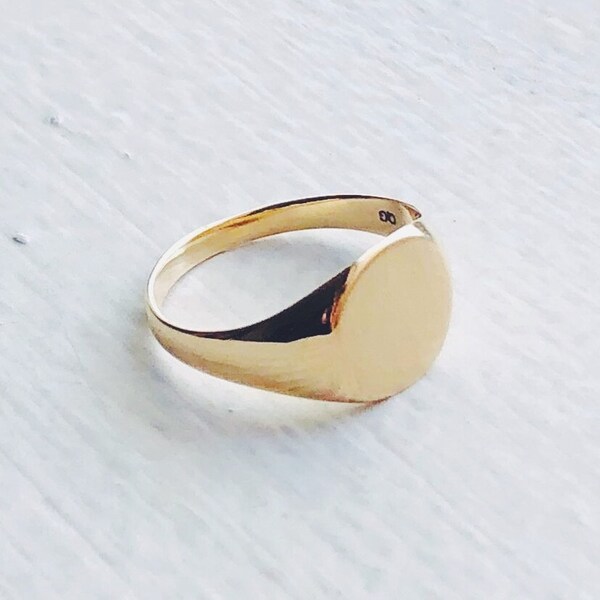 14K Solid Gold SIGNET RING Customizable, 14k yellow Gold Signet Ring, Signet Men Ring, Signet Ring 14k,  Gothic Signet Ring, Old English