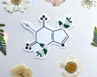 Caffeine Molecule Vinyl Sticker-Waterproof-Weatherproof