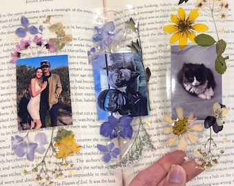 Personalized Photo Floral Bookmarks