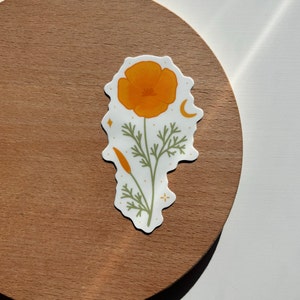 Kalifornischer Mohn wilde Blumen Vinyl Aufkleber