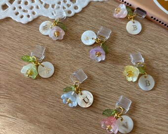 customizable floral dust plug charms - laptop, kindle, phone, iPad, Nintendo switch