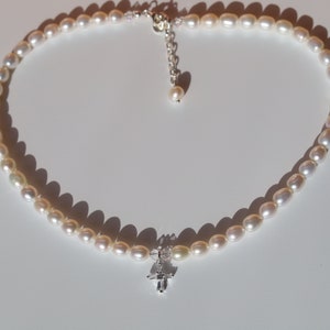 Freshwater pearl necklace, First Communion Necklace, First Communion Gift for girl, Baptism necklace, Baptism gift, Christening gift