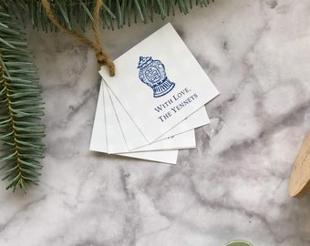 Quadratische Ingwerdose Geschenkanhänger Set
