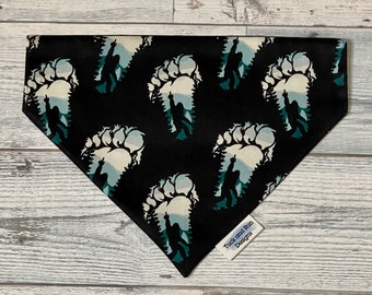 Naughty Bigfoot Dog Bandana, Personalized Neck Scarf, Customized Over The Collar Pet Accessory. Gift for Dog Mom