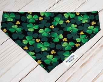 Lucky Charm personalized over the collar dog bandana is perfect for St. Patrick's Day.