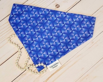 Blue Triangle Personalized over the collar Dog Bandana/Cat Bandana/Pet Bandana/Dog Scarf