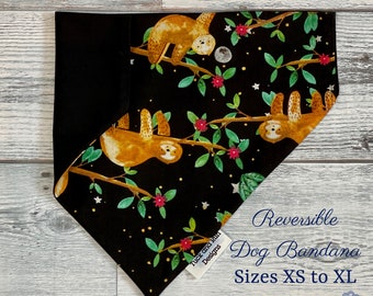 Sleepy Koala Bear over the collar reversible dog bandana//Personalized dog bandana//Funny dog bandana//dog lover gift//custom dog scarf