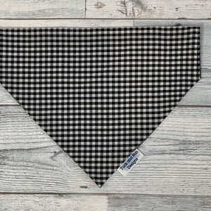 Dog Bandana, Black and White Gingham over the collar dog bandana, Sassy dog bandana, Funny dog bandana, dog lover gift, custom dog scarf
