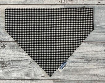 Dog Bandana, Black and White Gingham over the collar dog bandana, Sassy dog bandana, Funny dog bandana, dog lover gift, custom dog scarf