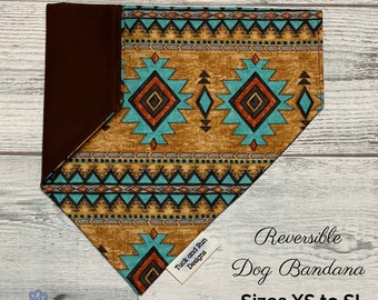 Personalized Aztec over the collar Dog Bandana/Cat Bandana/Fall Pet Scarf/Arizona Pet Clothing