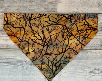 Halloween over the collar Personalized Dog Bandana/Spooky Branches/Cat Bandana/Pet Scarf/Custom Name Bandana